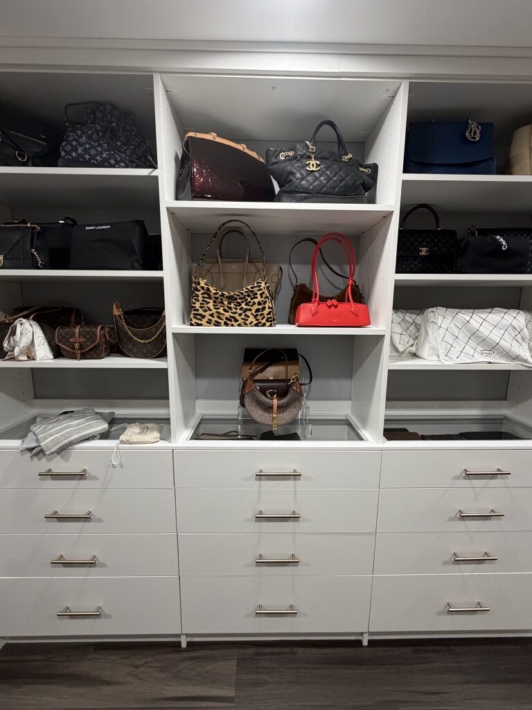 Custom walk-in closet by TrueForm Closets