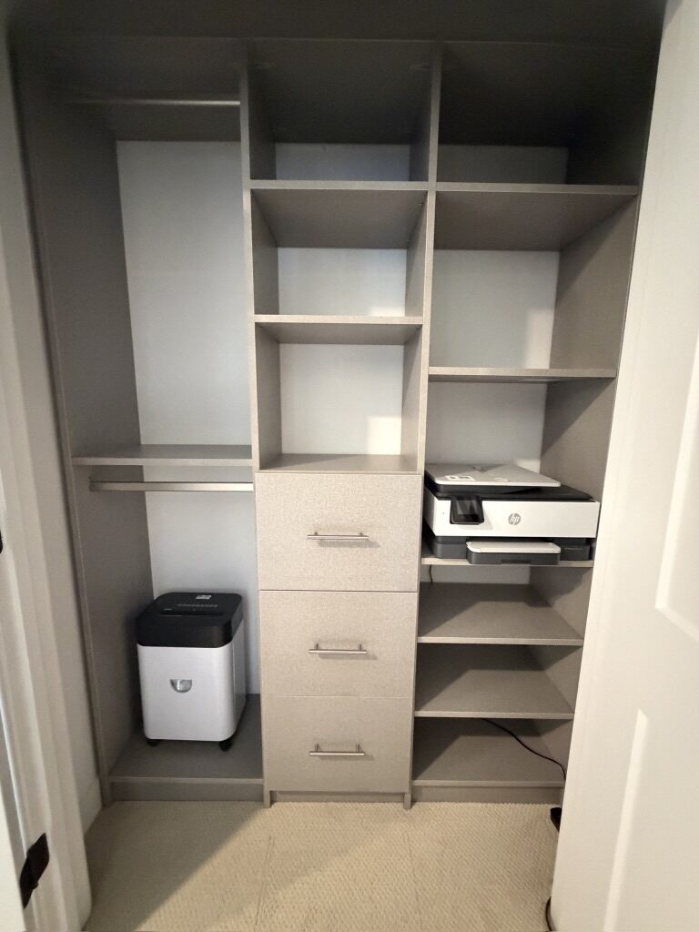 Custom home office built-in by TrueForm Closets