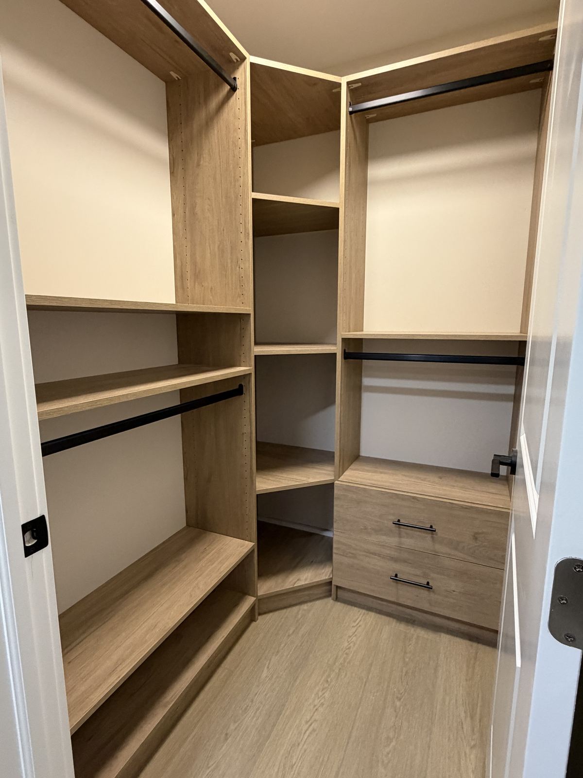 Completed custom closet installation